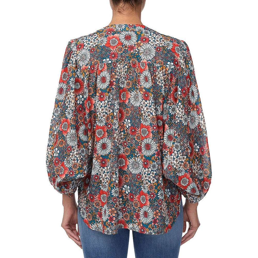 Ishara Balloon-Sleeve Blouse