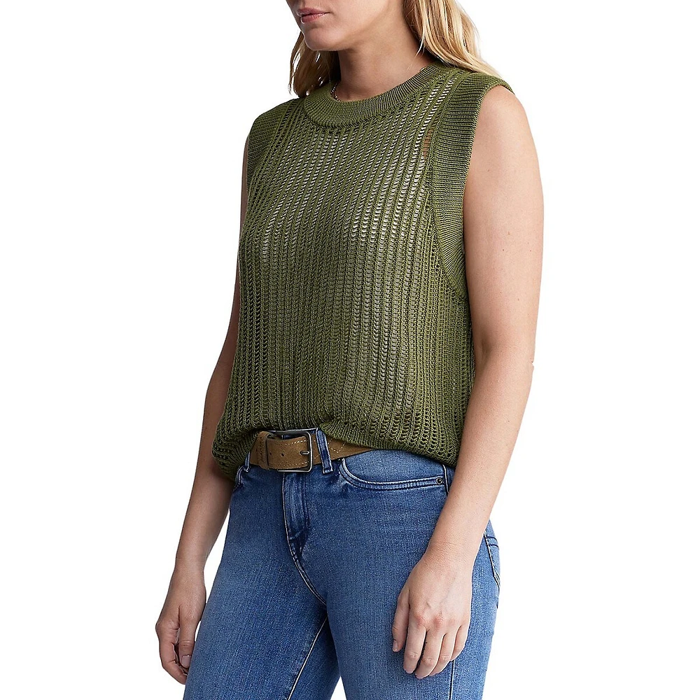 Syden Openwork Knit Tank Top