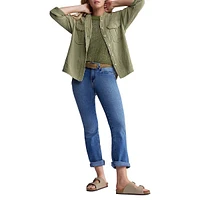 Taylee Oversized Textured Cotton Blouse