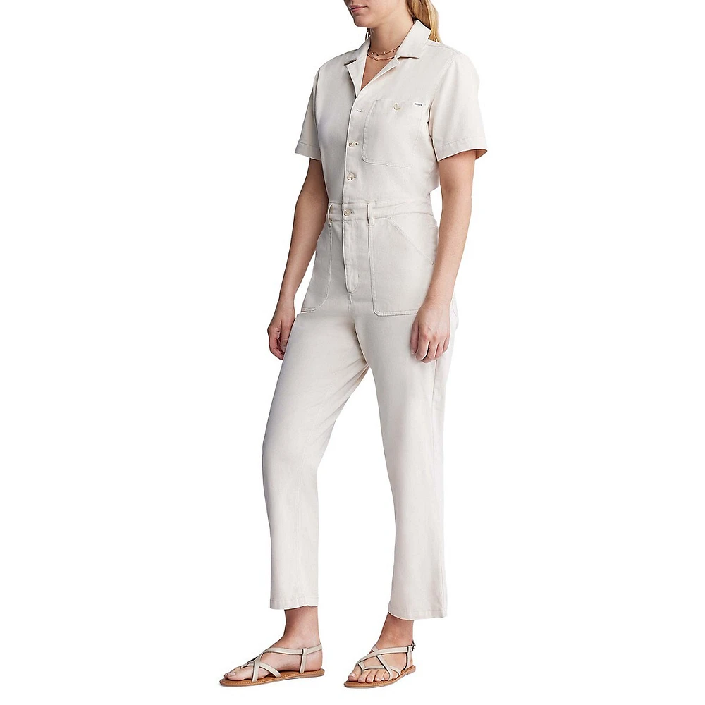 Stacia Short-Sleeve Utility Jumpsuit