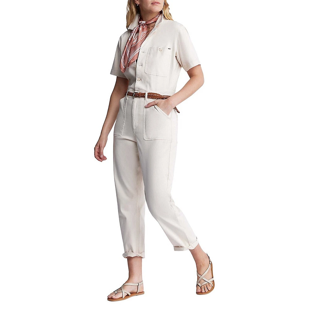 Stacia Short-Sleeve Utility Jumpsuit