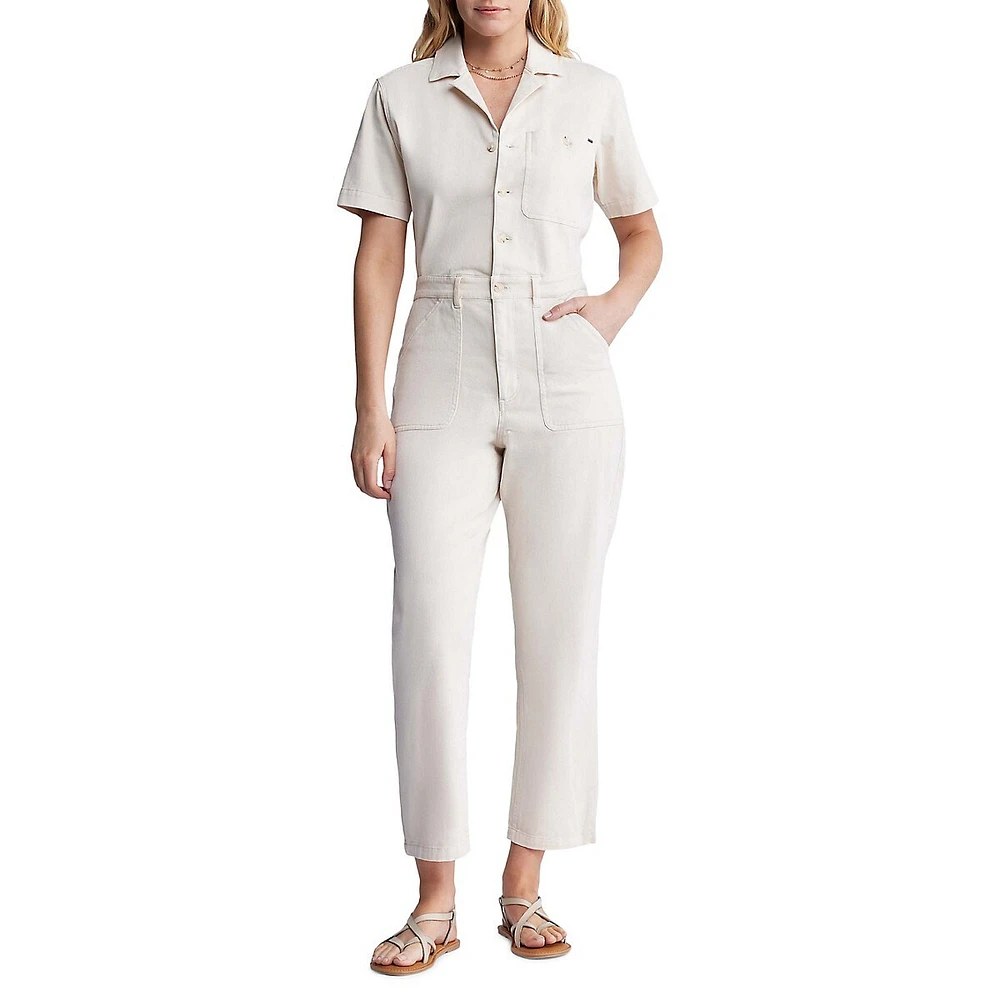 Stacia Short-Sleeve Utility Jumpsuit