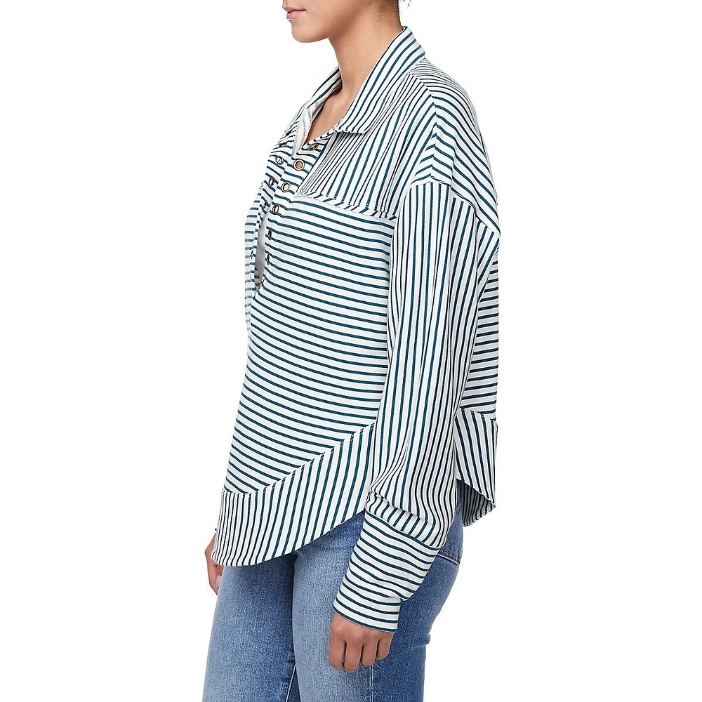 Ellowynne Striped Half-Zip Pullover