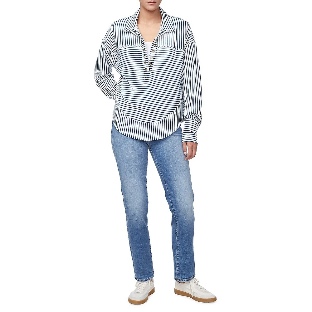 Ellowynne Striped Half-Zip Pullover