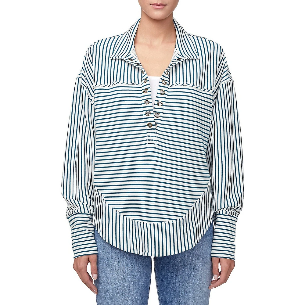 Ellowynne Striped Half-Zip Pullover