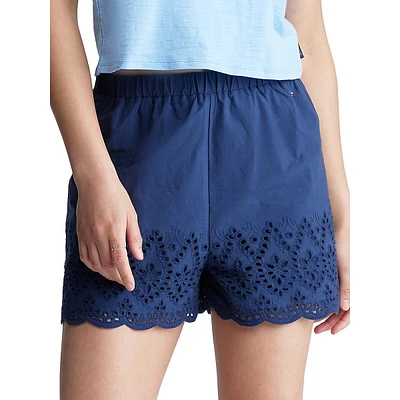 Parton Eyelet Scalloped Hem Shorts