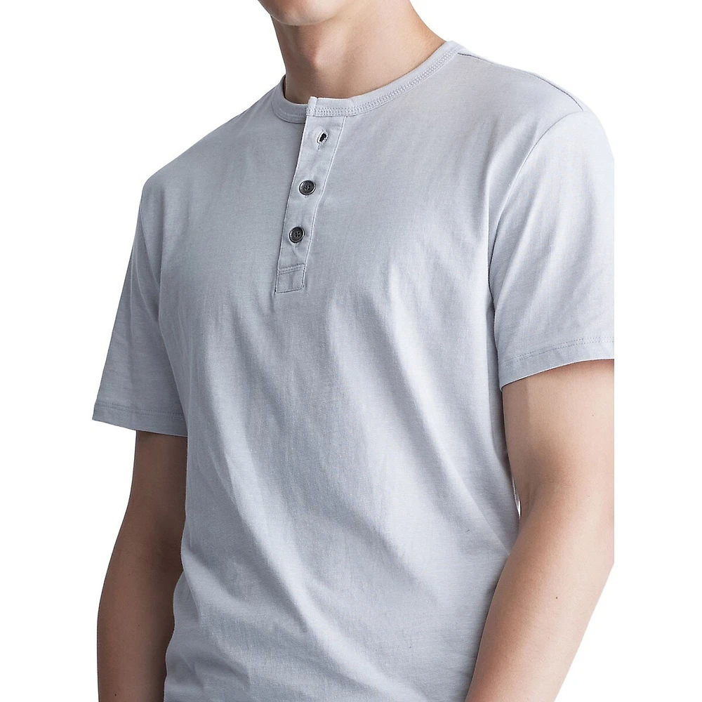 Short-Sleeve Henley Top