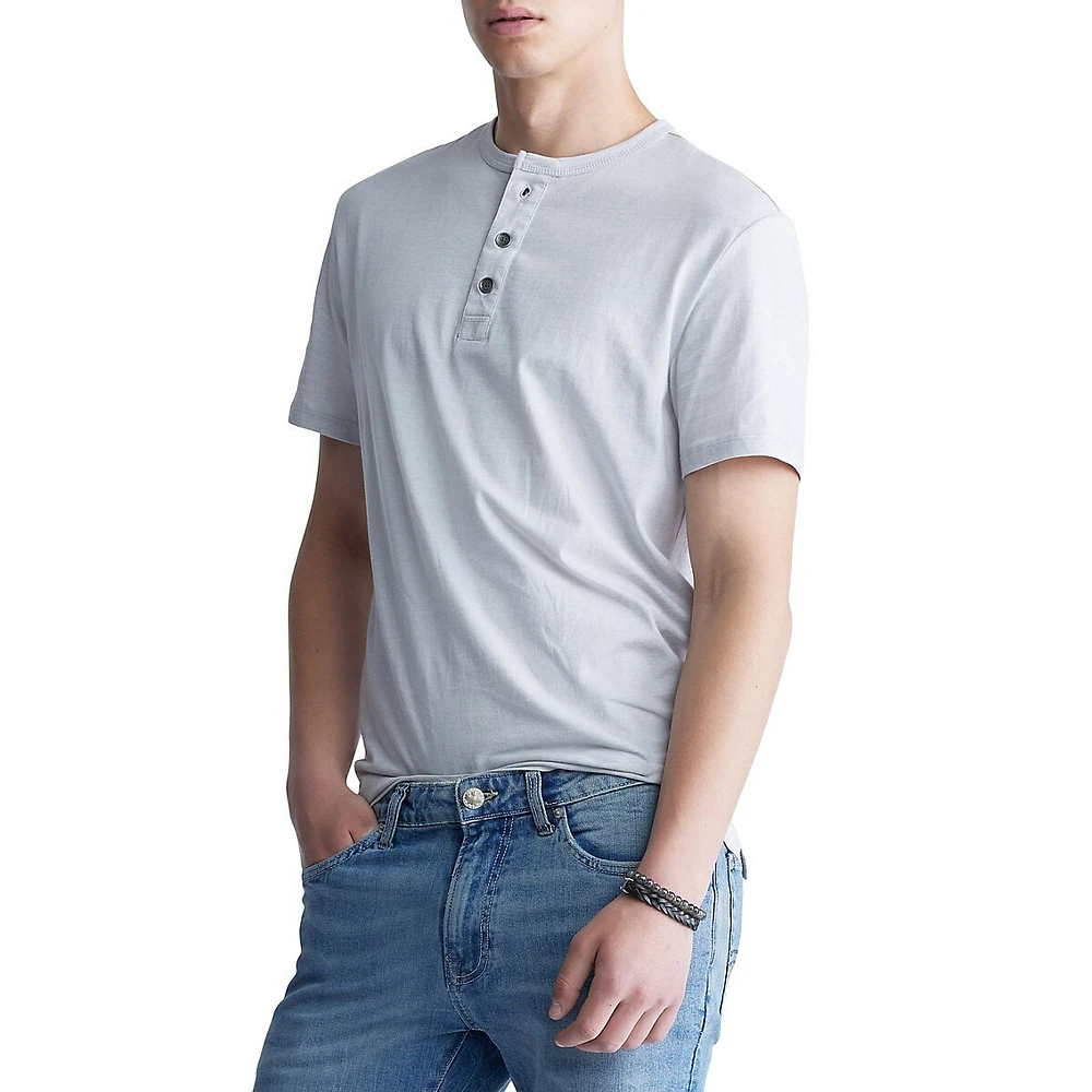 Short-Sleeve Henley Top