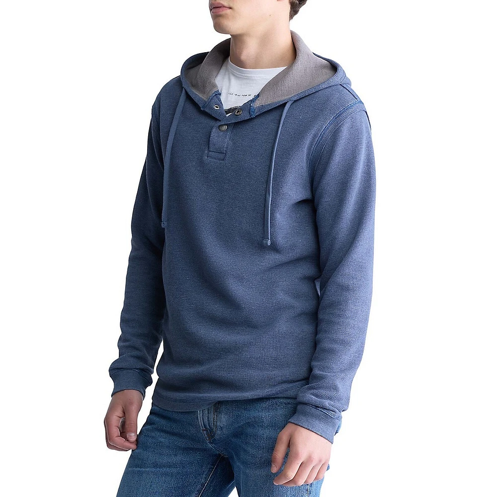 Hooded Henley Long-Sleeve T-Shirt