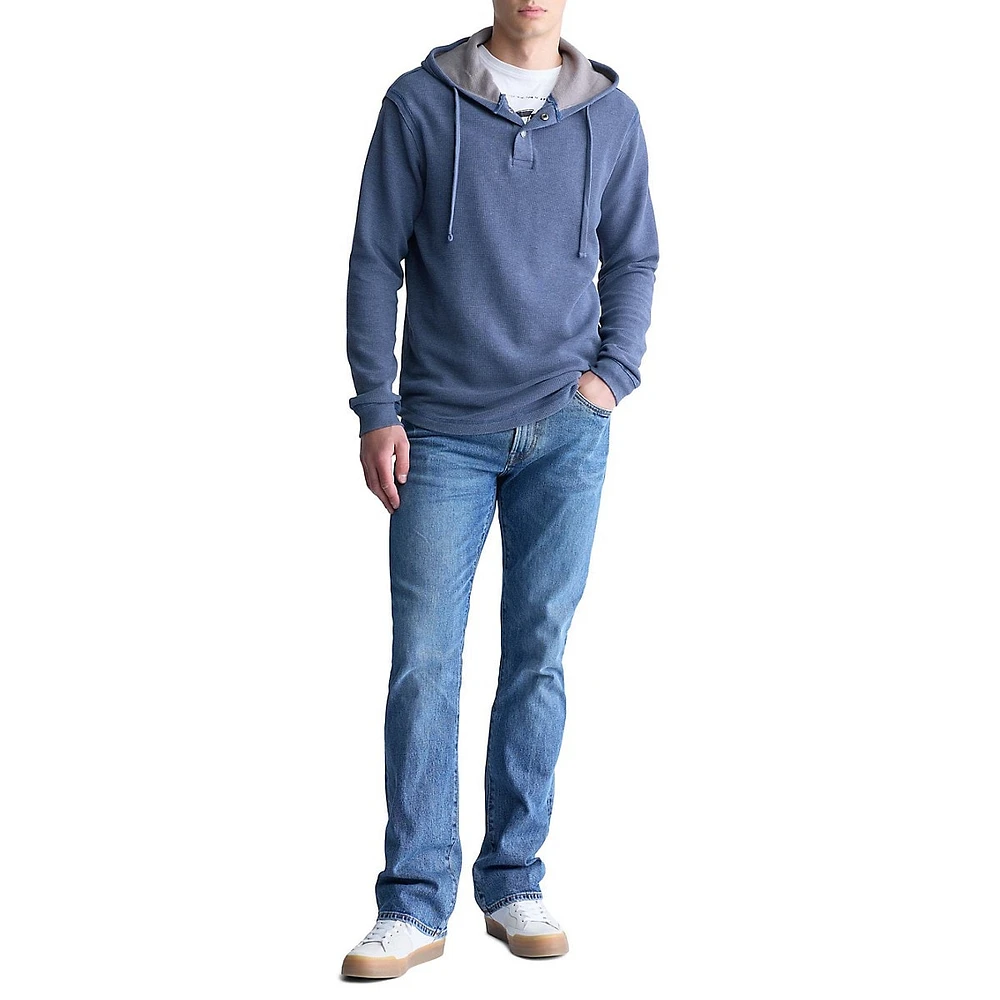 Hooded Henley Long-Sleeve T-Shirt