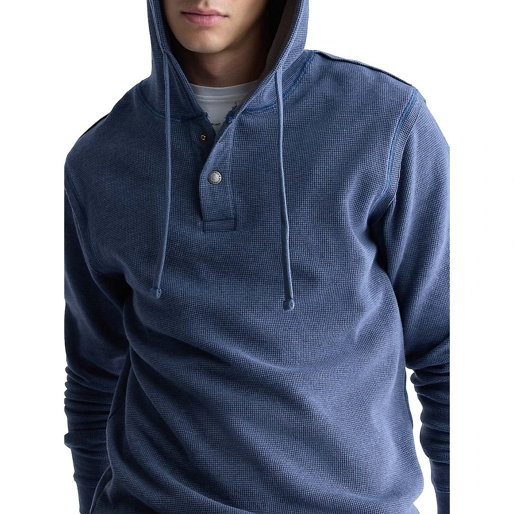 Hooded Henley Long-Sleeve T-Shirt