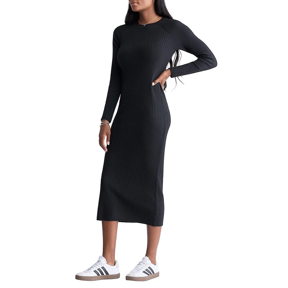 Jaida Directional-Knit Maxi Sweater Dress