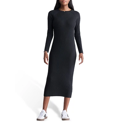 Robe pull longue en tricot directionnel Jaida