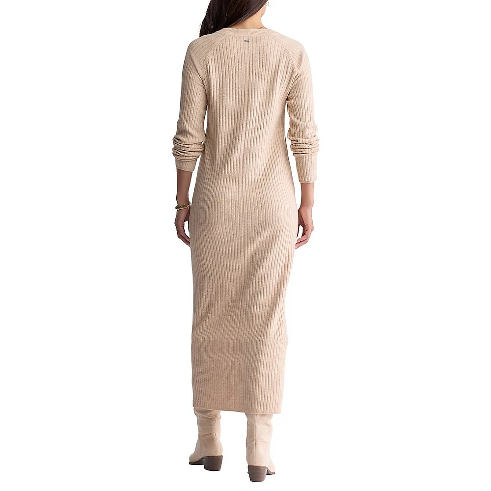 Jaida Directional-Knit Maxi Sweater Dress