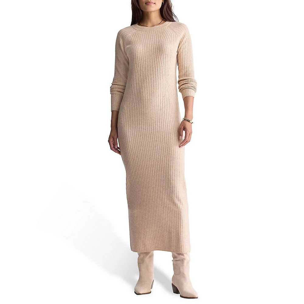 Jaida Directional-Knit Maxi Sweater Dress