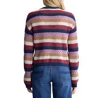 Wrenlee Stripe-Knit Crop Sweater