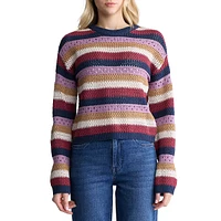 Wrenlee Stripe-Knit Crop Sweater