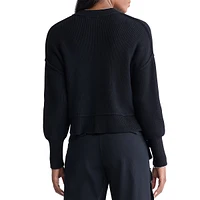 Seema Loose-Fit Piped-Seam Crop Sweater