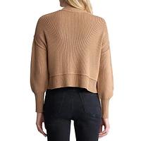 Seema Loose-Fit Piped-Seam Crop Sweater