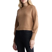 Seema Loose-Fit Piped-Seam Crop Sweater