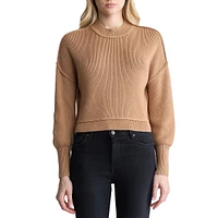 Seema Loose-Fit Piped-Seam Crop Sweater