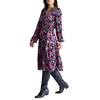 Karrigan Printed Shirred Midi Dress