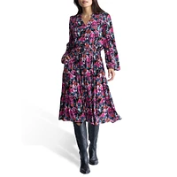 Karrigan Printed Shirred Midi Dress