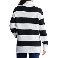 Storme Striped Quarter-Zip Oversized Sweater