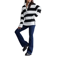 Storme Striped Quarter-Zip Oversized Sweater