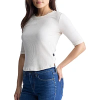 Tabbey Short-Sleeve Rib-Knit Sweater