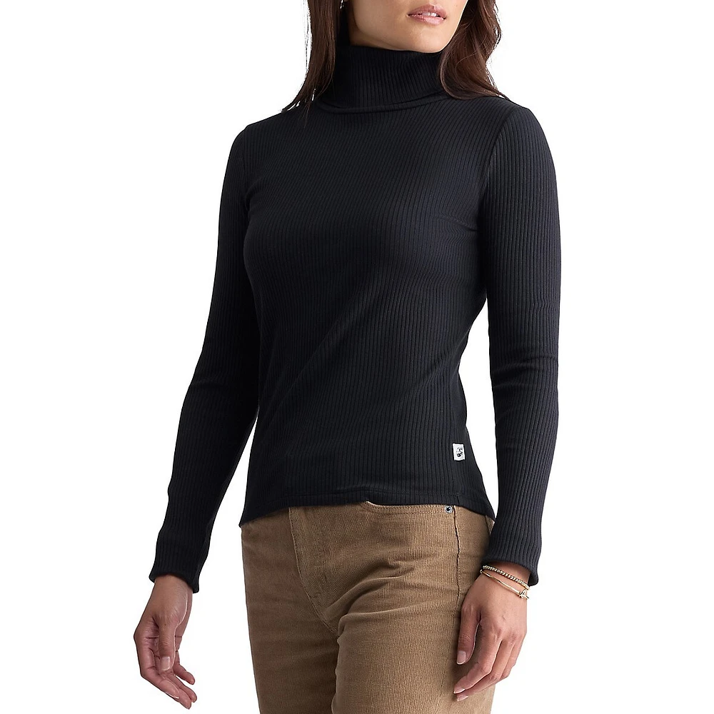 Ribbed Turtleneck Top