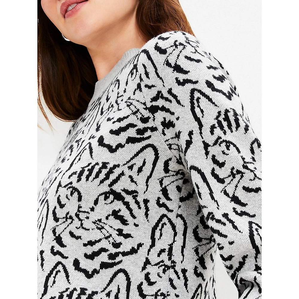 All Over Feline Crewneck Sweater