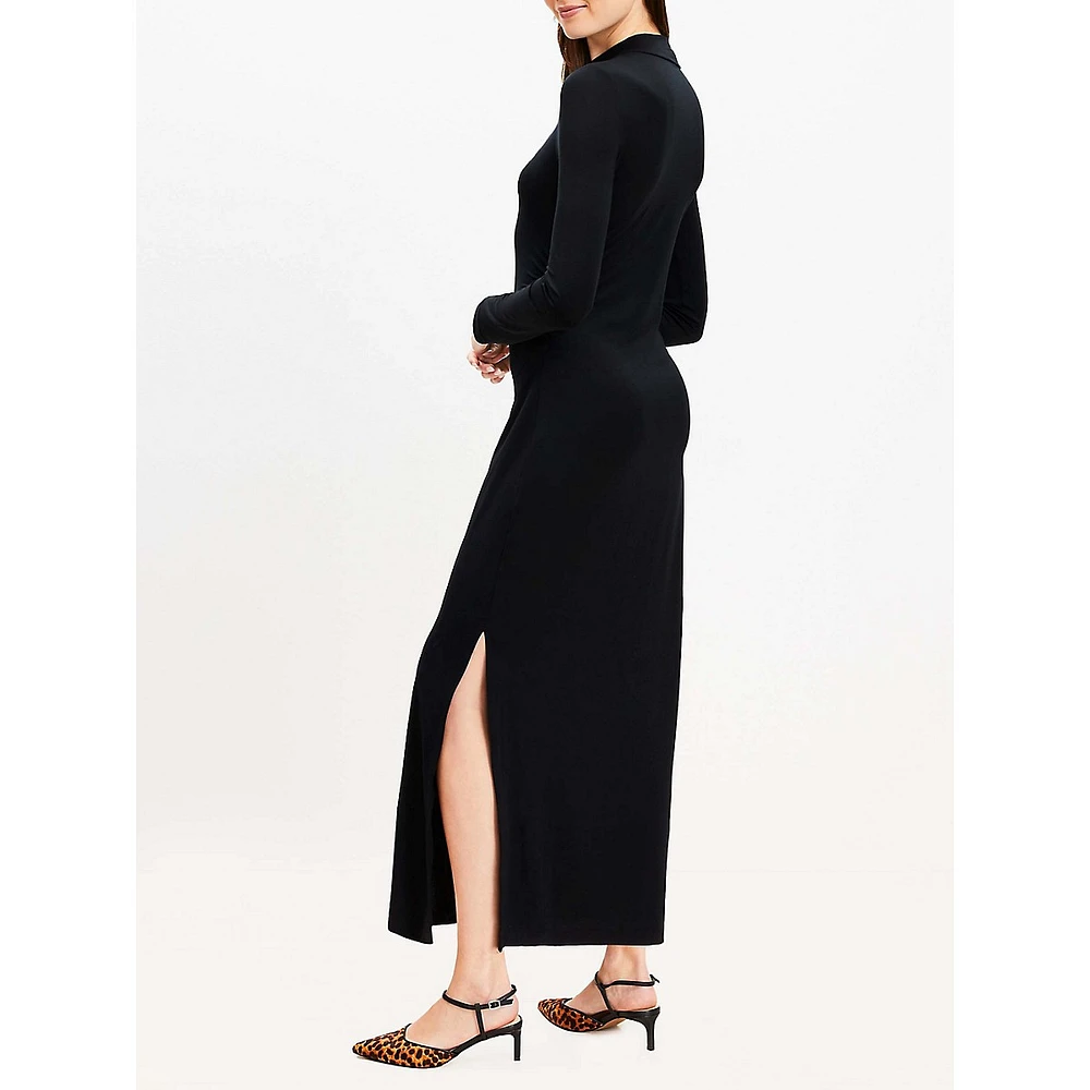 Mock Neck Midi Dress