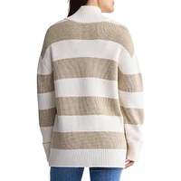 Storme Striped Quarter-Zip Oversized Sweater