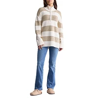 Storme Striped Quarter-Zip Oversized Sweater