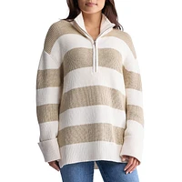 Storme Striped Quarter-Zip Oversized Sweater
