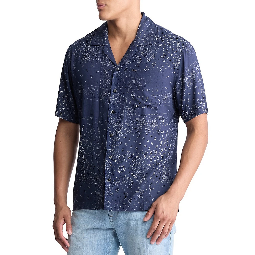 Santi Paisley Short-Sleeve Shirt