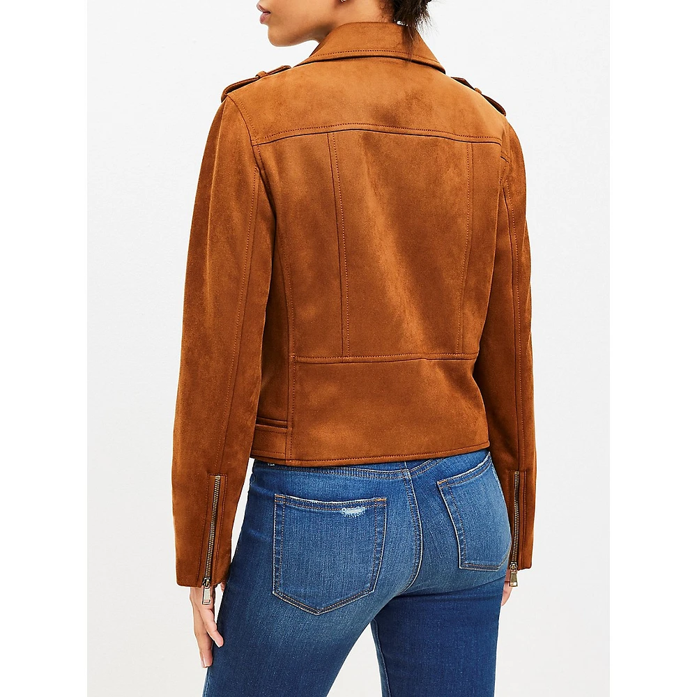 Faux Suede Moto Jacket