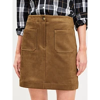 Faux Suede Patch Pocket Mini Skirt