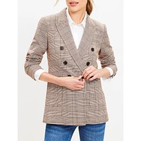 Plaid Double-Breasted Blazer