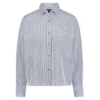 Twyla 2-Pocket Striped Boxy Shirt