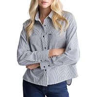 Twyla 2-Pocket Striped Boxy Shirt