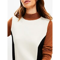 Colourblock Mock Neck Sweater