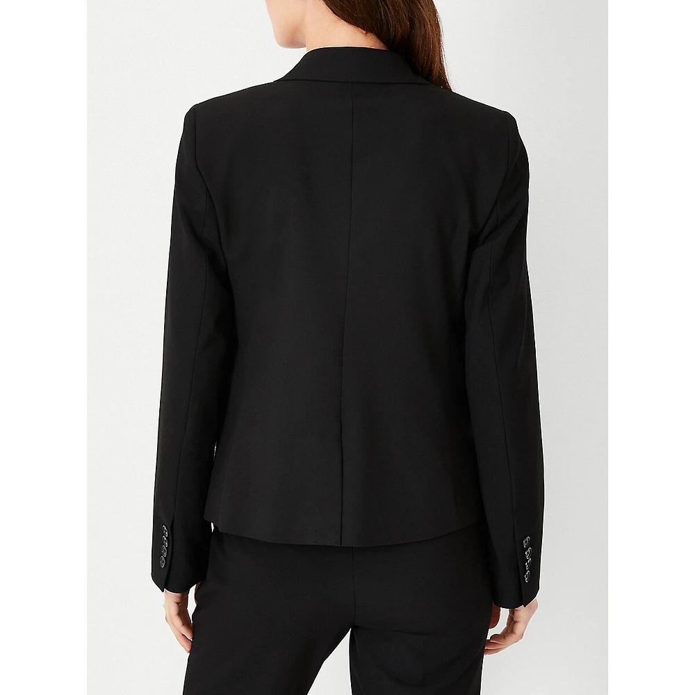 The Notched One Button Blazer Seasonless Stretch