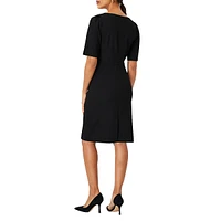 The Elbow Sleeve Square Neck Dress Seasonless Stretch