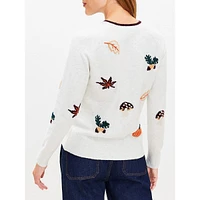 Tossed Fall Motif Sweater