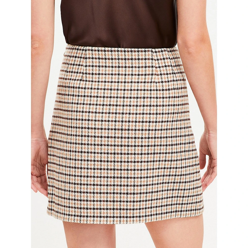 Horsebit Plaid Mini Skirt