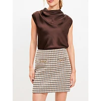 Horsebit Plaid Mini Skirt