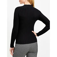 Ribbed Mock Neck Long Sleeve Sweater