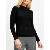 Ribbed Mock Neck Long Sleeve Sweater